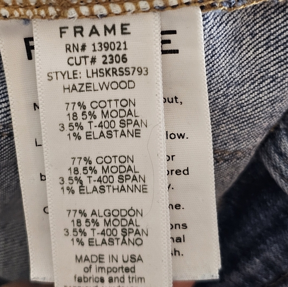 FRAME Denim Le High Skinny Stud Blue Jeans 27 Preowned - Picture 8 of 8